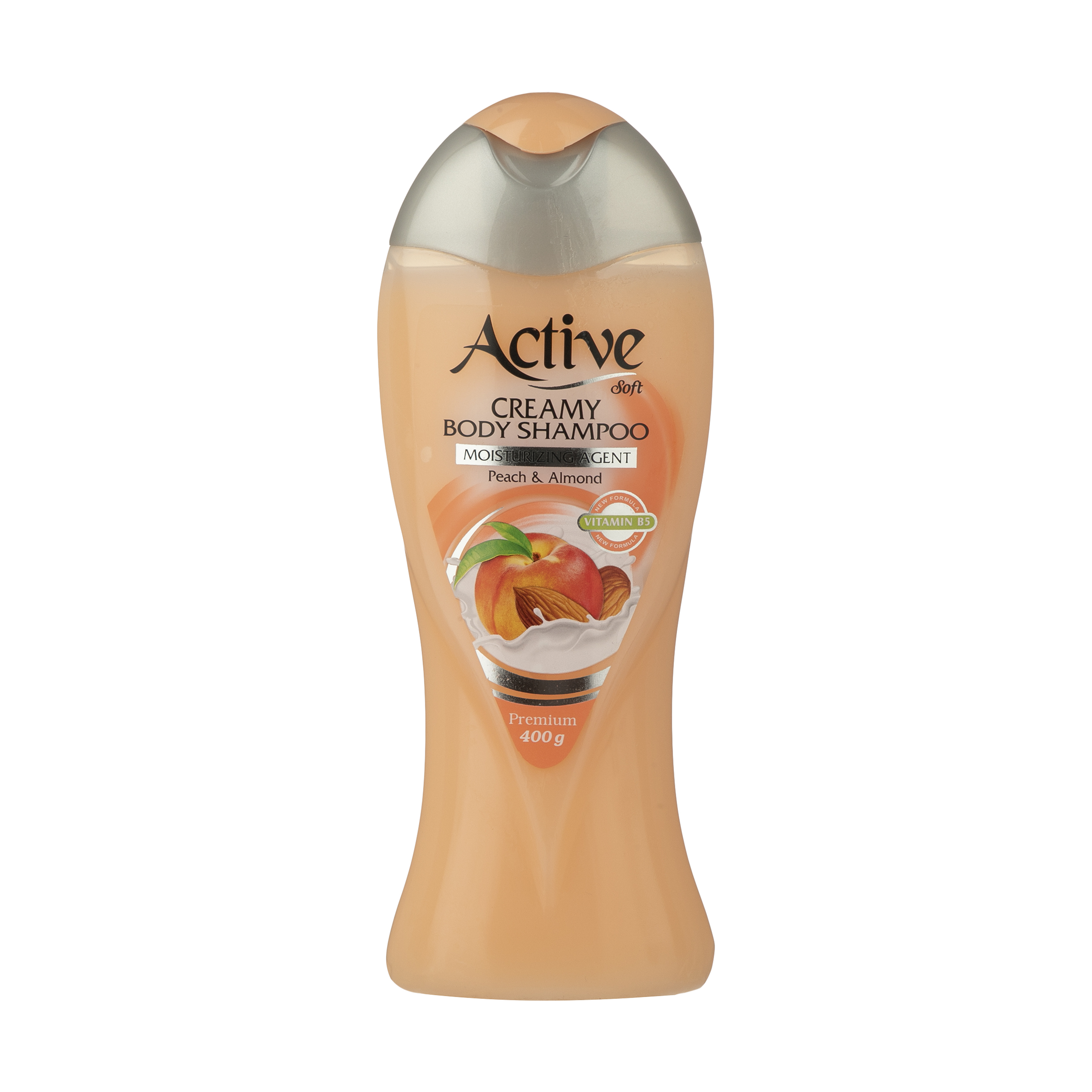 شامپو بدن کرمی اکتیو مدل peach and almond مقدار 400 گرم