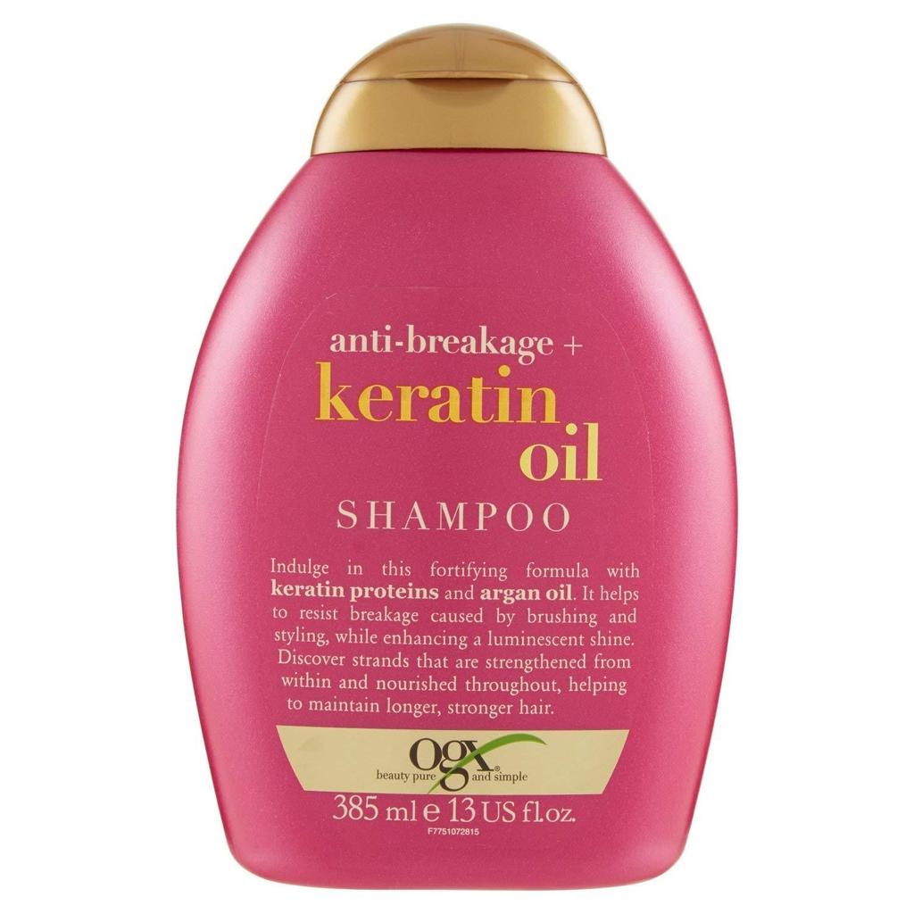 شامپو تقویت کننده مو او جی ایکس مدل keratin oil حجم 385 میلی لیتر
