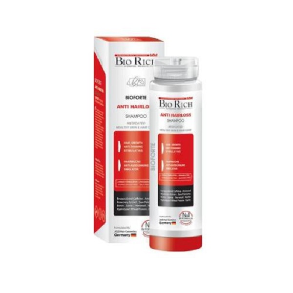 شامپو تقویت کننده و ضد ریزش مو بایوریچ مدل anti hair loss حجم ۲۵۰ میلی لیتر