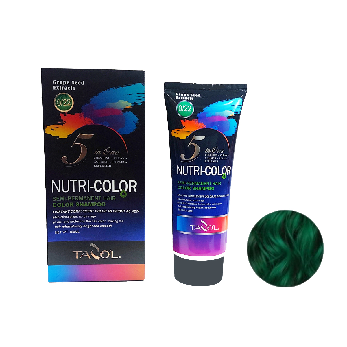 شامپو رنگ تازولاف مدل nutri color حجم 150 میلی لیتر رنگ سبز