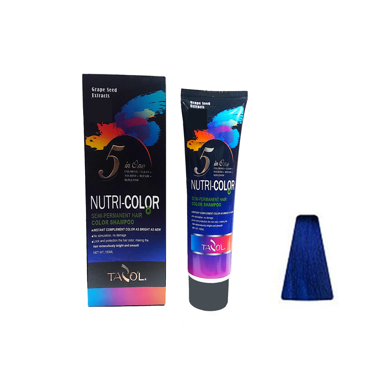 شامپو رنگ مو تازولاف مدل nutri color حجم 150 میلی لیتر رنگ آبی