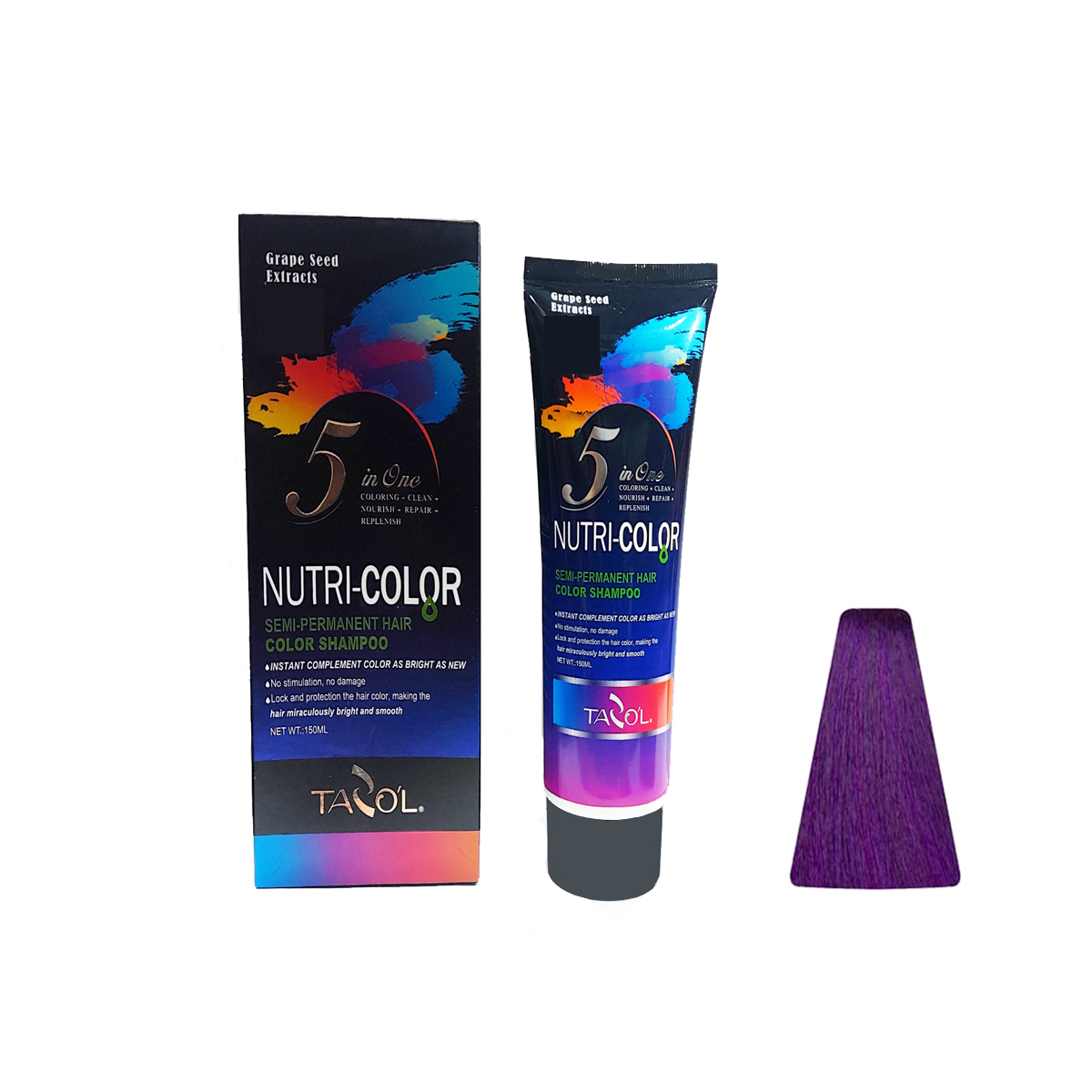 شامپو رنگ مو تازولاف مدل nutri color حجم 150 میلی لیتر رنگ بنفش