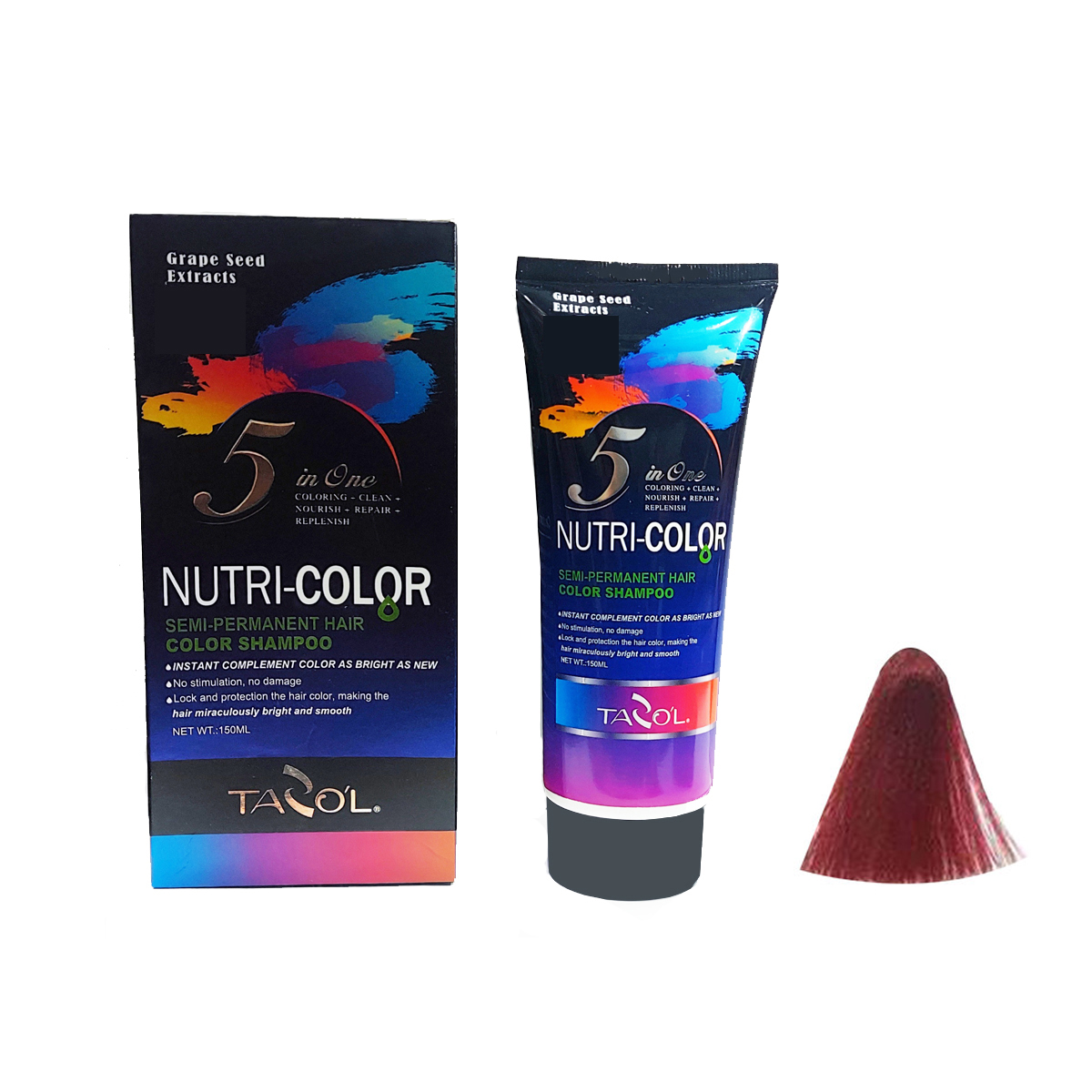 شامپو رنگ مو تازولاف مدل nutri color حجم 150 میلی لیتر رنگ قرمز