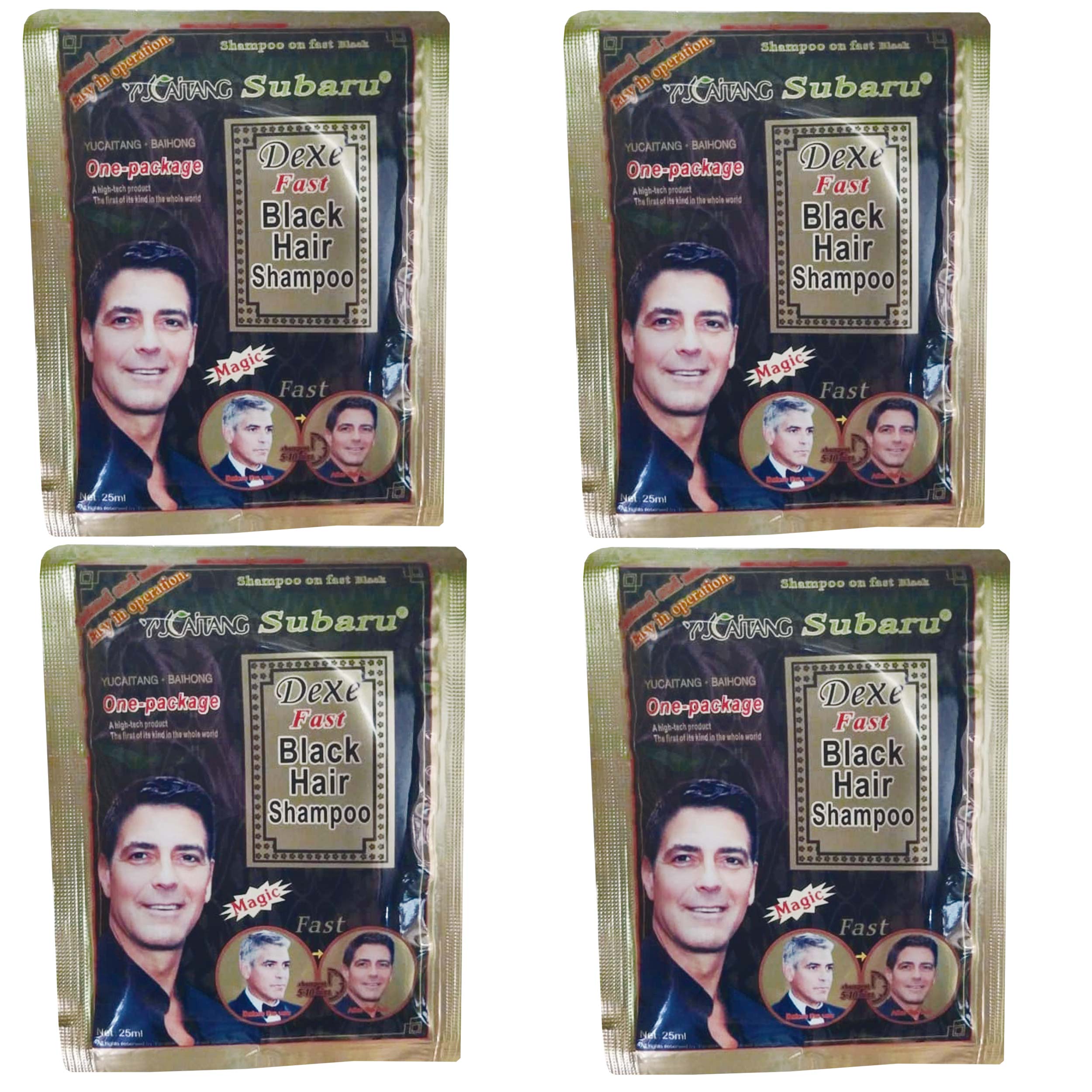 شامپو رنگ مو سوبارو مدل dexe حجم 25 میلی لیتر رنگ مشکی مجموعه 4 عددی