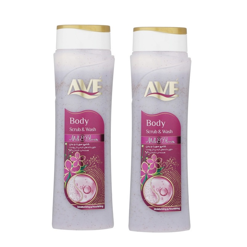 شامپو صورت و بدن اوه مدل milk and blossom وزن 380 گرم بسته 2 عددی