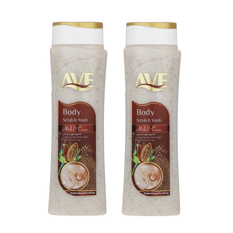 شامپو صورت و بدن اوه مدل milk and cocoa وزن 380 گرم بسته 2 عددی