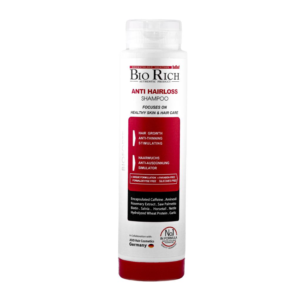شامپو ضد ریزش و تقویت کننده مو بایوریچ مدل bioforte حجم 250 میلی لیتر