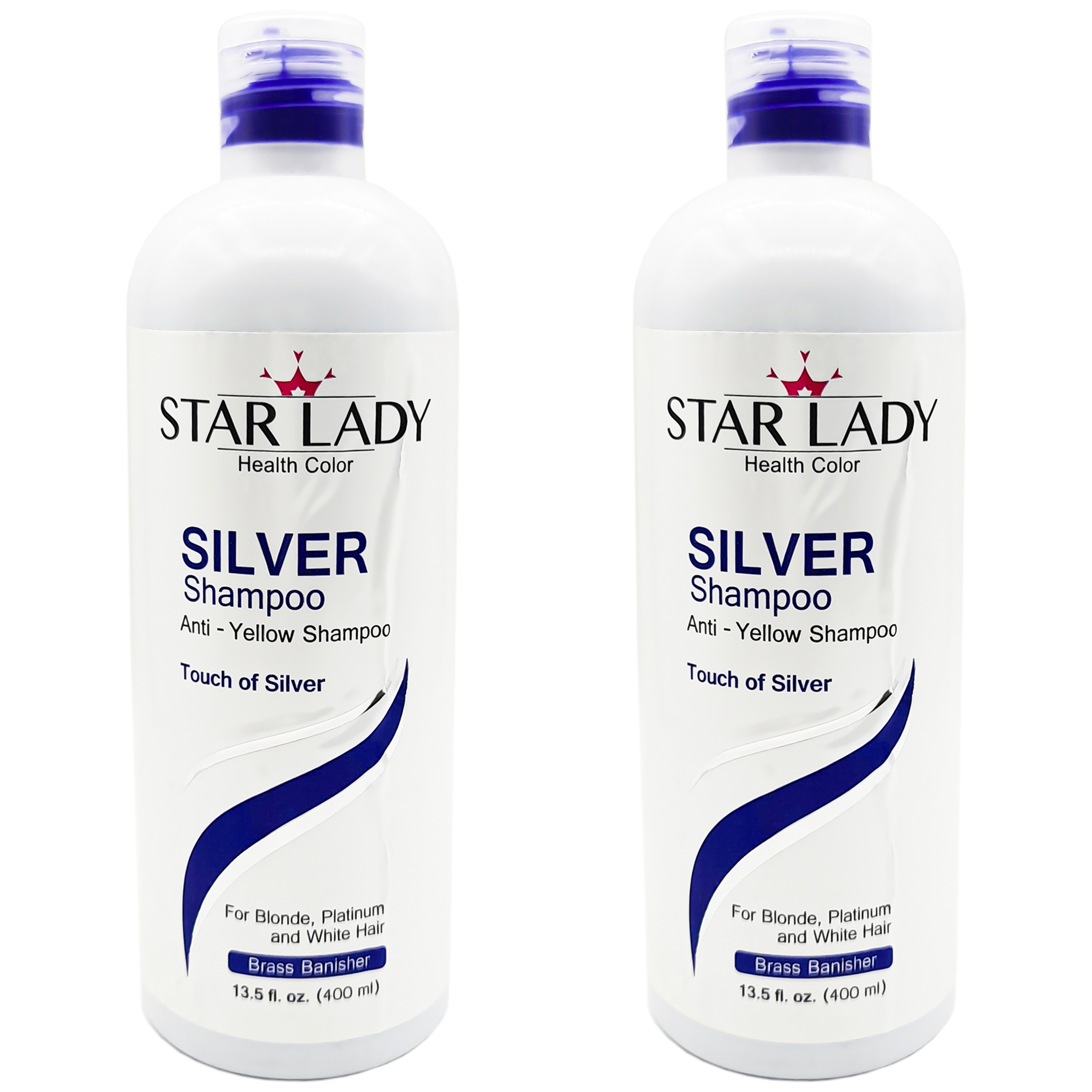 شامپو ضد زردی استار لیدی مدل silver حجم 400 میلی لیتر مجموعه 2 عددی