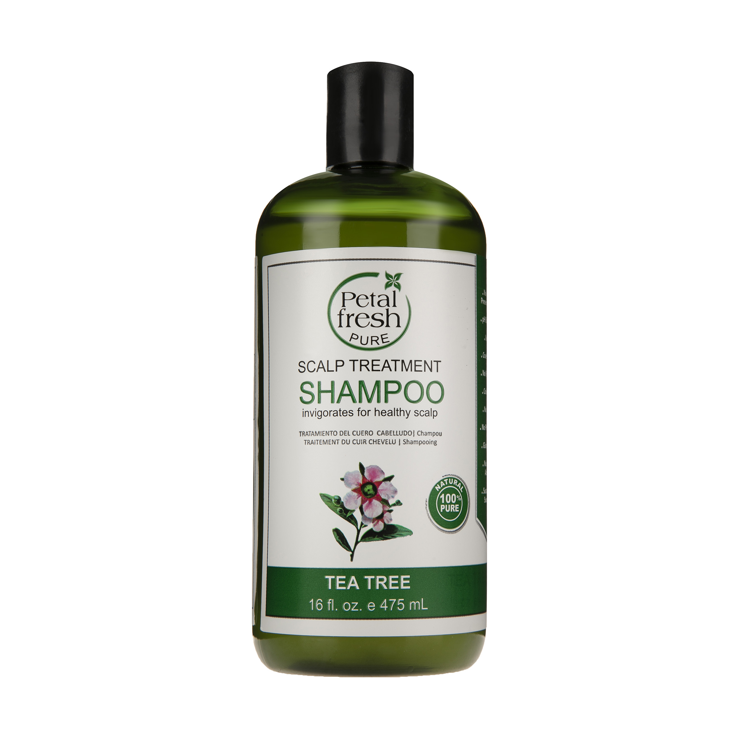 شامپو ضدریزش و تقویت کننده مو پتال فرش مدل teatree حجم 475 میلی‌ لیتر