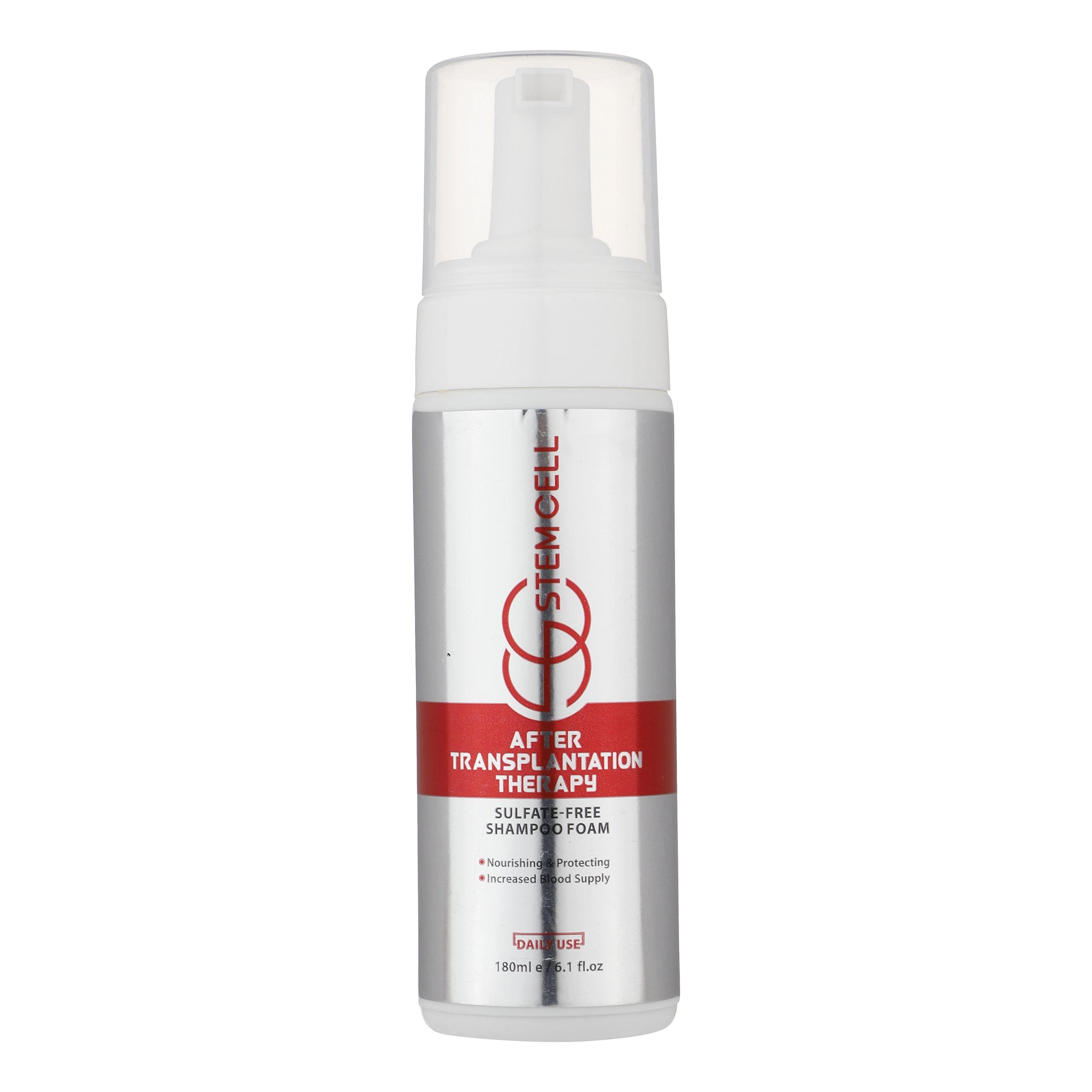 شامپو فوم پس از کاشت مو استم سل مدل sulfate free حجم 180 میلی لیتر