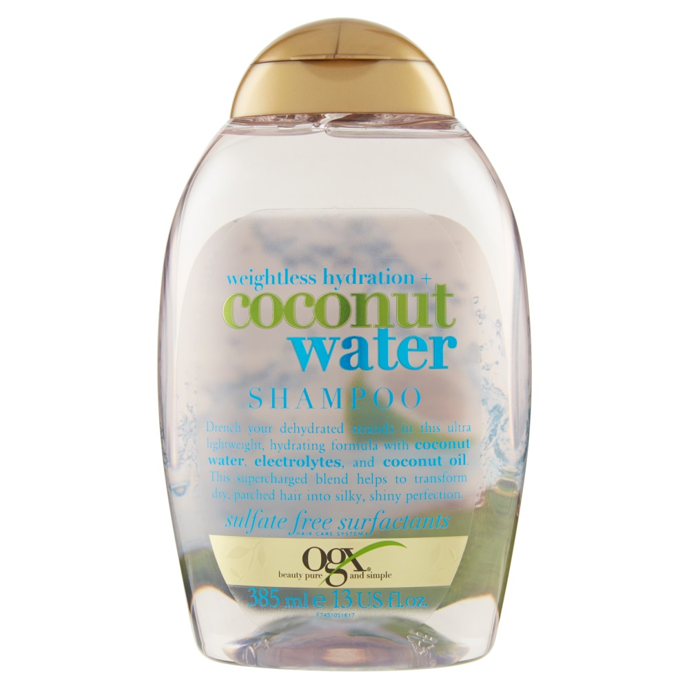 شامپو مو او جی ایکس مدل coconut water حجم 385 میلی لیتر