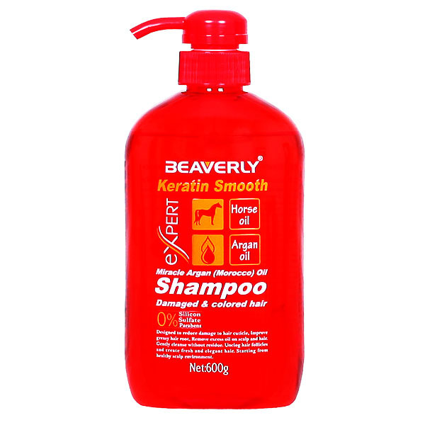 شامپو مو بیورلی مدل keratin smooth حجم 600 میلی لیتر