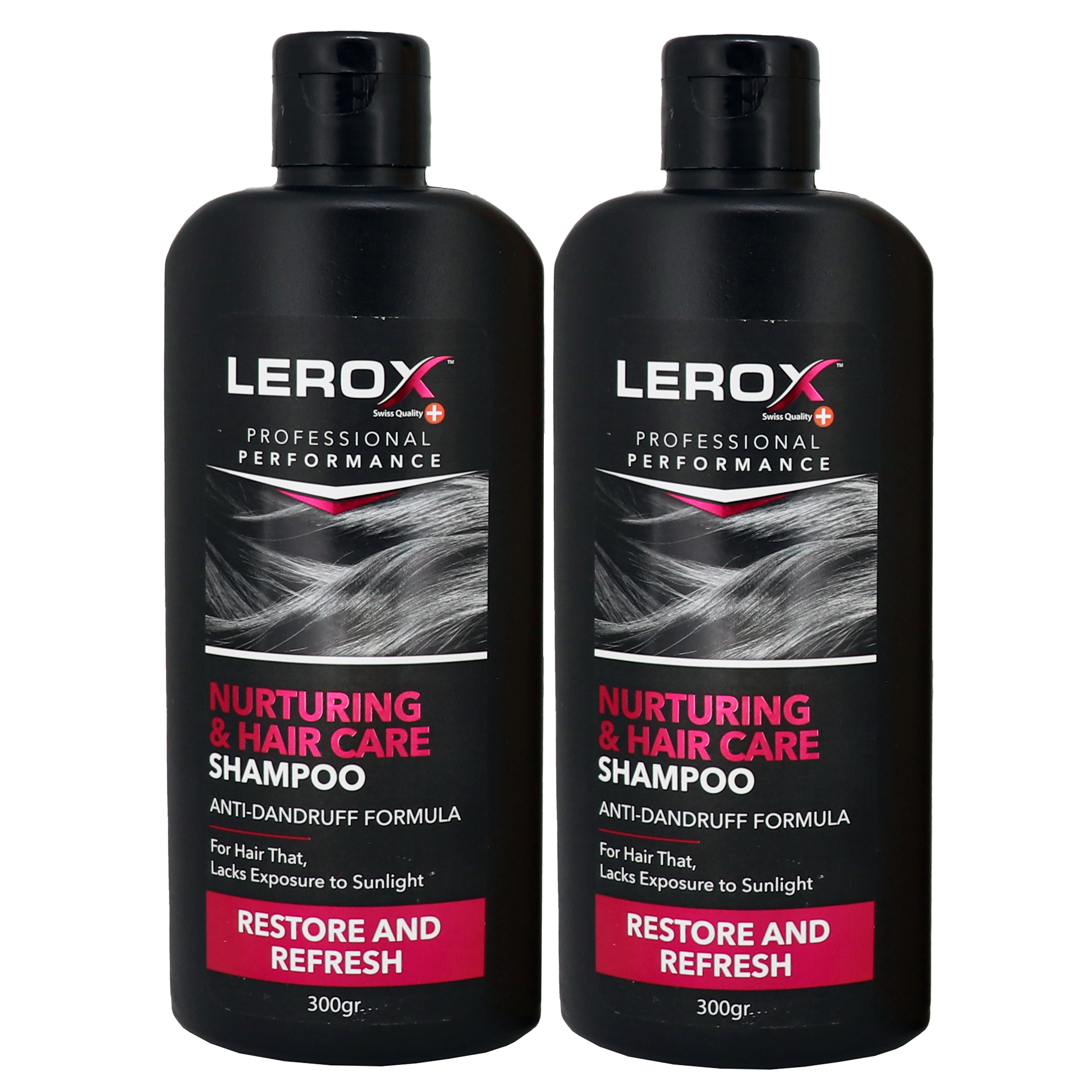 شامپو مو لروکس مدل nurturing hair care حجم 300 میلی لیتر مجموعه 2 عددی