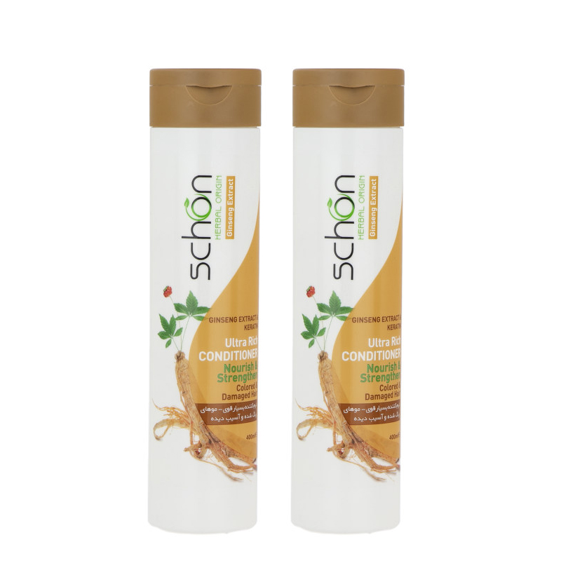 شامپو نرم کننده مو شون مدل keratin and ginseng extract حجم 400 میلی لیتر مجموعه 2 عددی