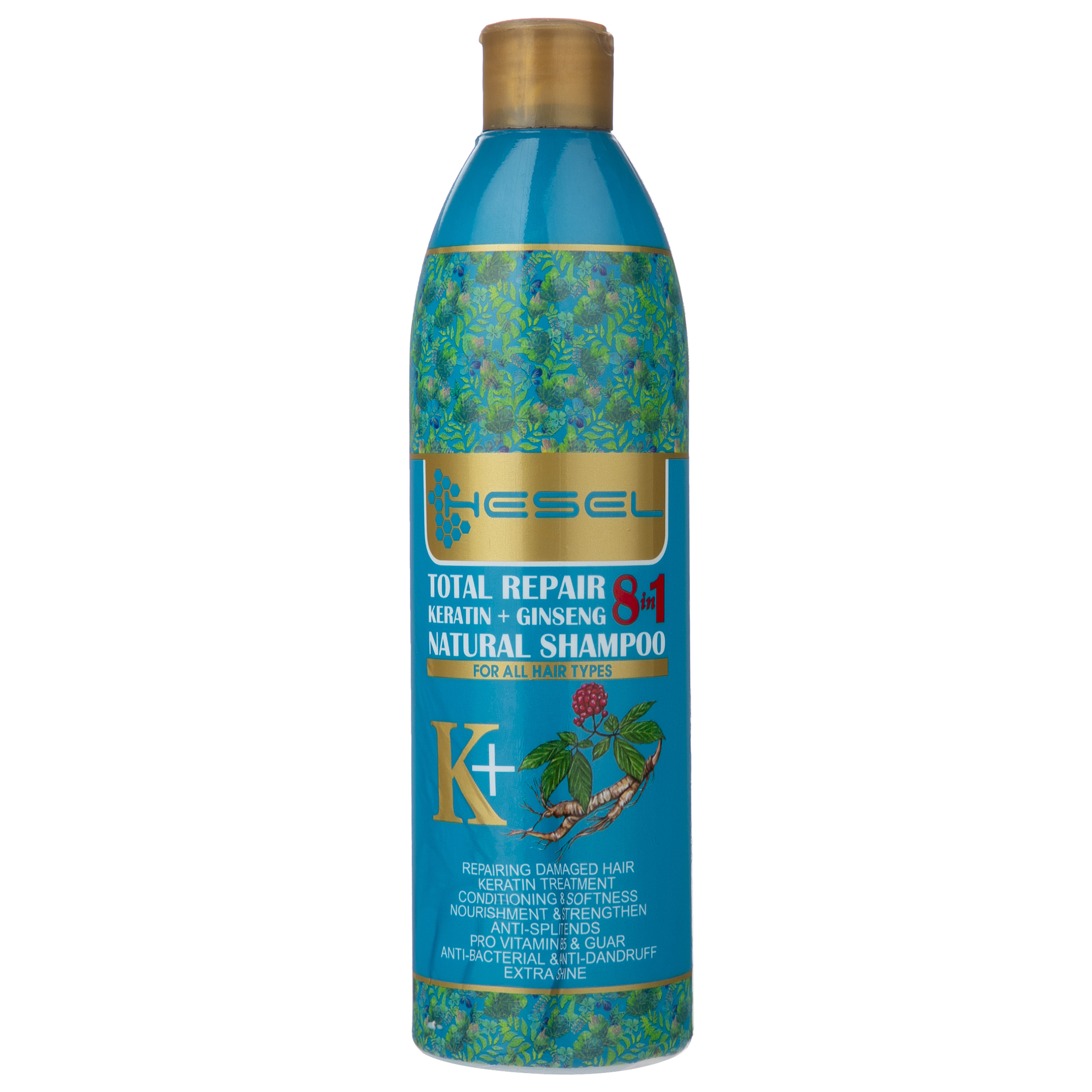 شامپو گیاهی هسل مدل keratin and ginseng حجم 400 میلی لیتر