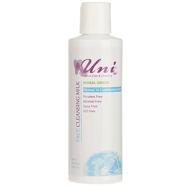 شیر پاک کن یونی لد سری herbal origin مدل normal to combination skin حجم 200 میلی لیتر