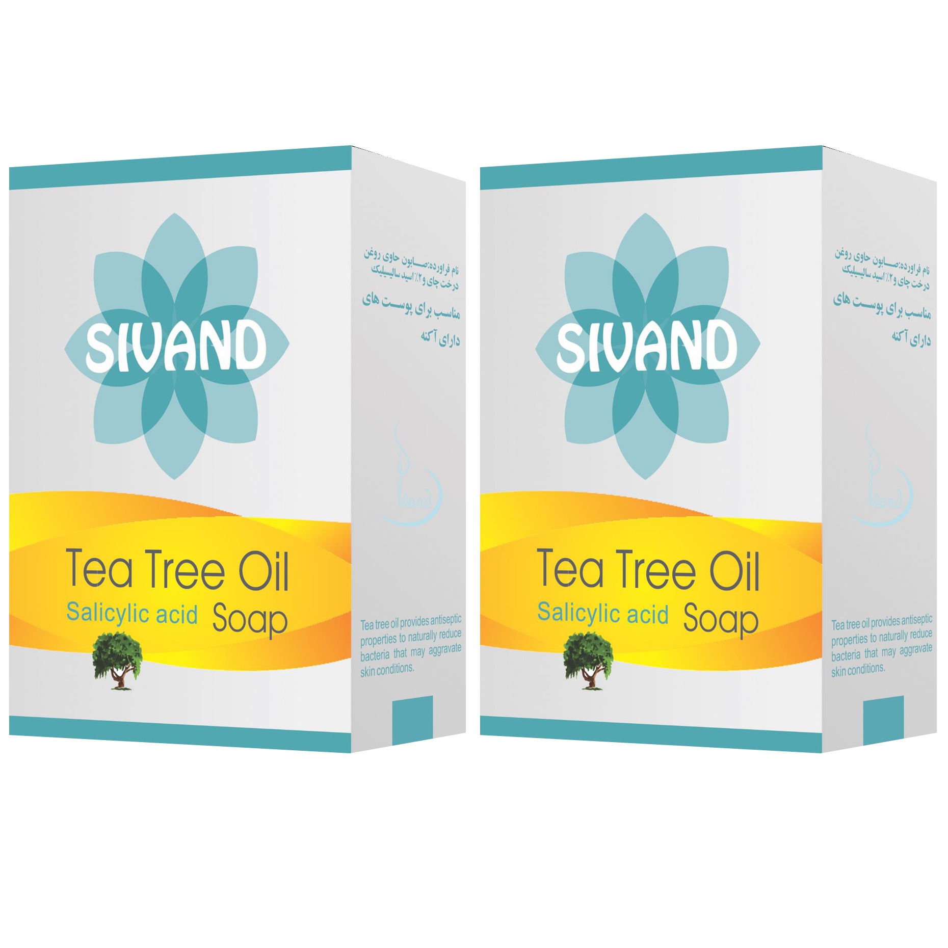 صابون ضد جوش سیوند مدل tea tree وزن 90 گرم مجموعه 2 عددی