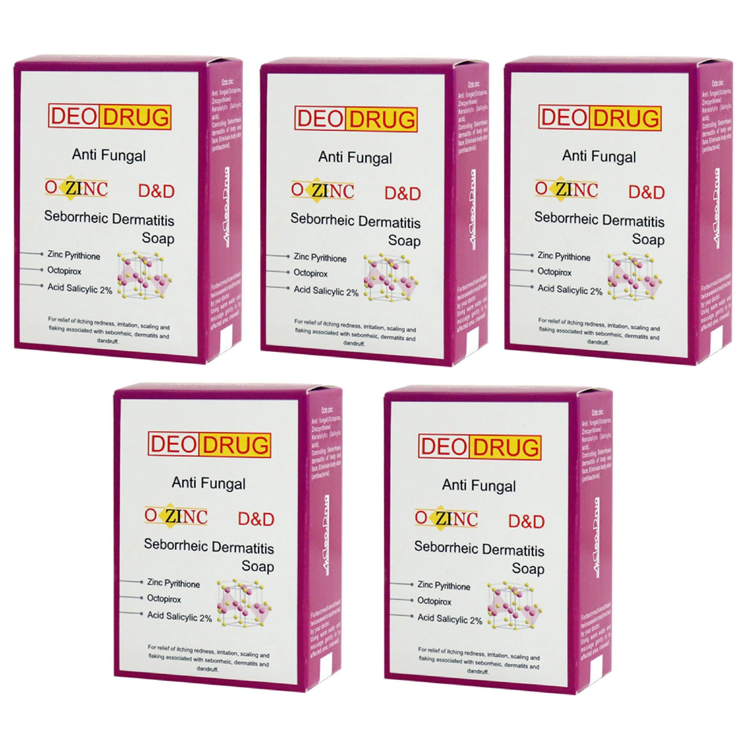 صابون ضد قارچ دئودراگ مدل octozinc وزن 90 گرم مجموعه 5 عددی