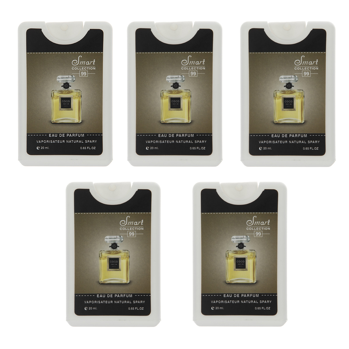 عطر جیبی زنانه اسمارت کالکشن مدل coco mademoiselle حجم 20 میلی لیتر مجموعه 5 عددی