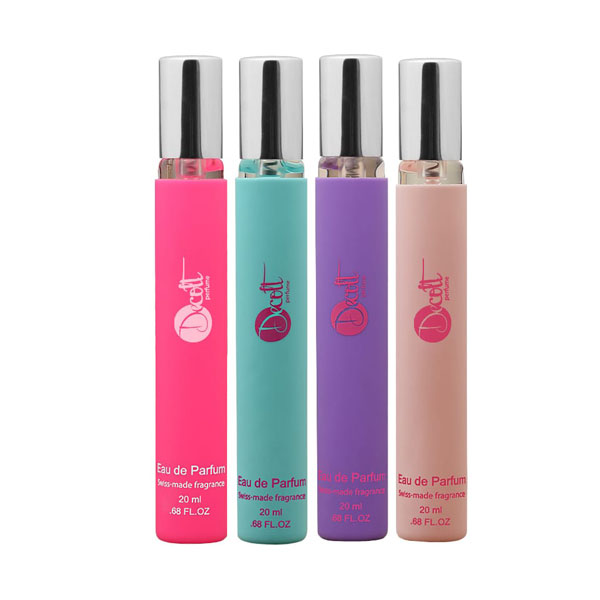 عطر جیبی زنانه دکلت مدل roset حجم 20 میلی لیتر مجموعه 4 عددی