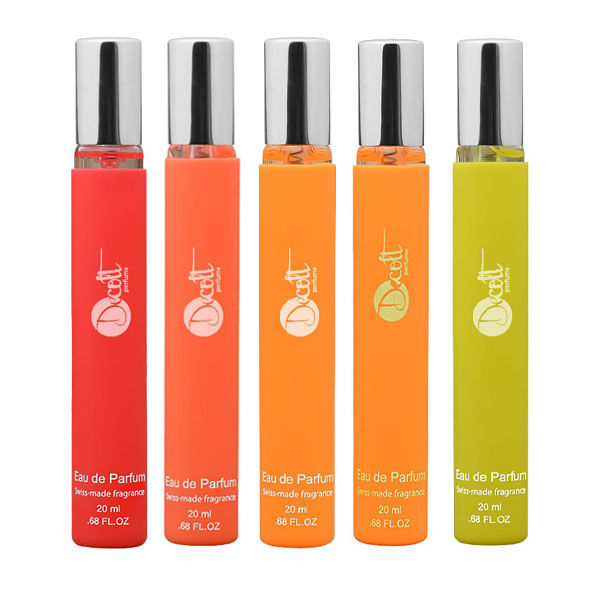 عطر جیبی زنانه دکلت مدل sunny حجم 20 میلی لیتر مجموعه 5 عددی