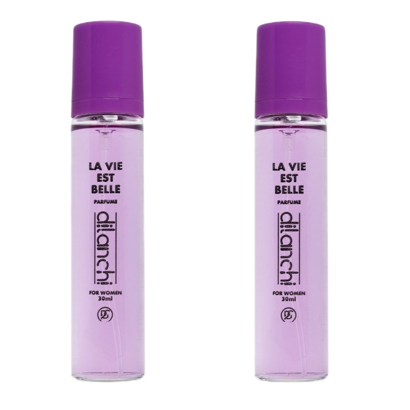 عطر جیبی زنانه دیلانچی مدل lancome la vie est belle حجم 30 میلی لیتر بسته دو عددی