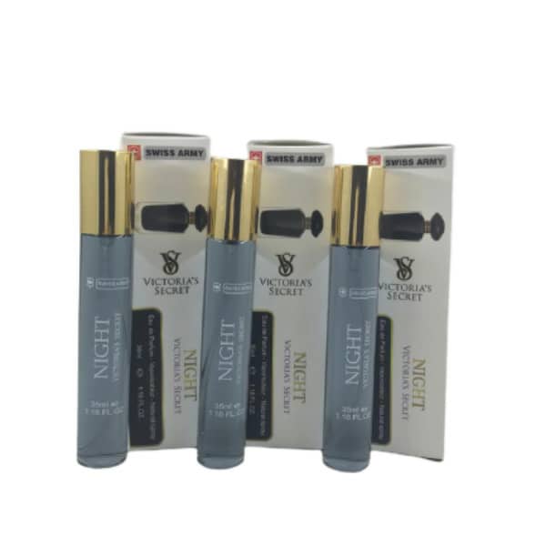 عطر جیبی زنانه سوئیس آرمی مدل victoria secret night حجم 35 میلی لیتر مجموعه 3 عددی