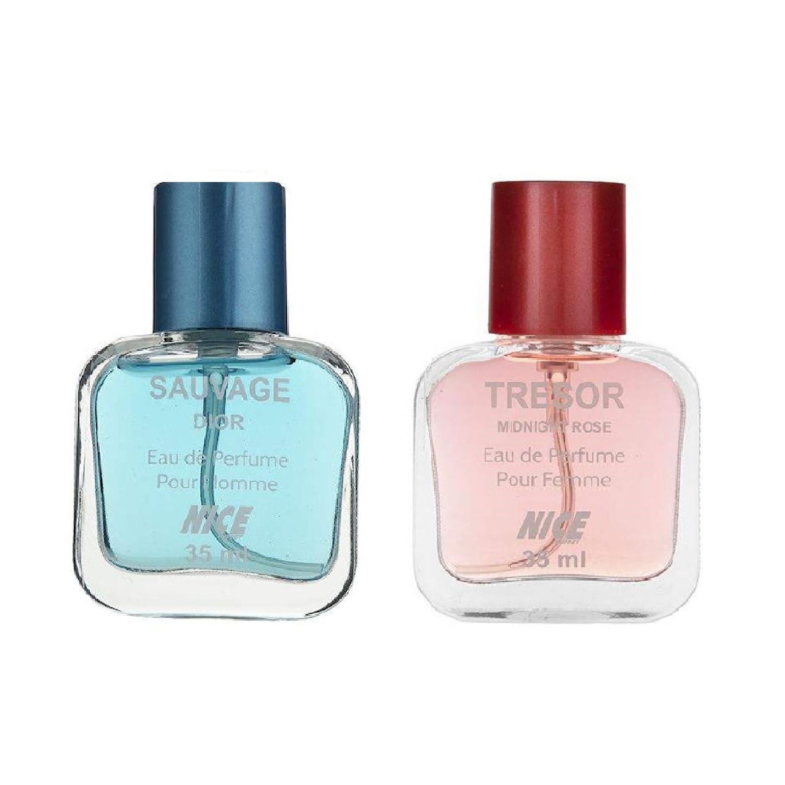 عطر جیبی زنانه نایس پاپت مدل tresor midnight rose حجم 35 میلی لیتر به همراه عطر جیبی مردانه نایس پاپت مدل sauvage dior