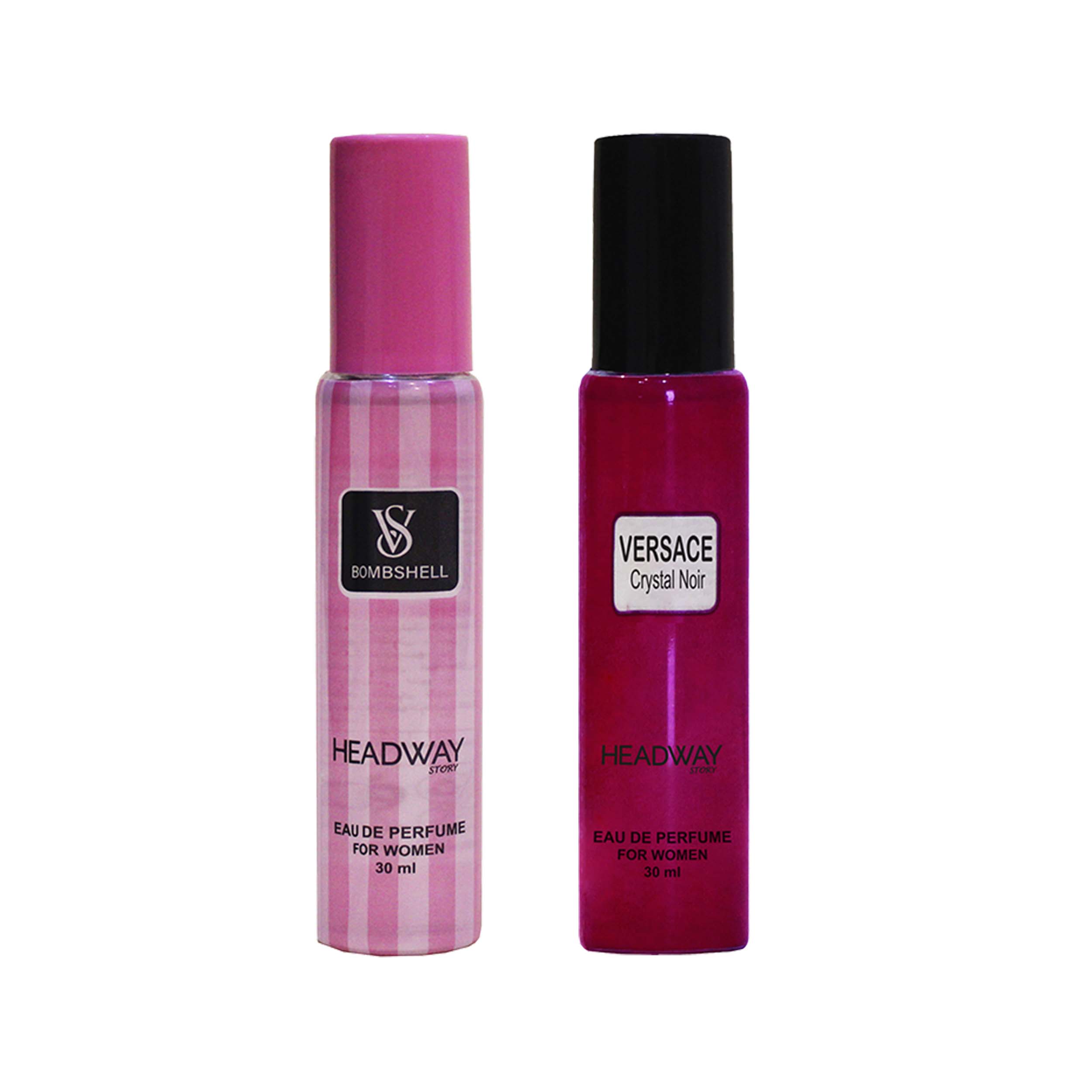 عطر جیبی زنانه هدوی استوری مدل ویکتوریا سکرت بامبشل و ورساچه کریستال نویر حجم 30 میلی لیتر مجموعه 2 عددی