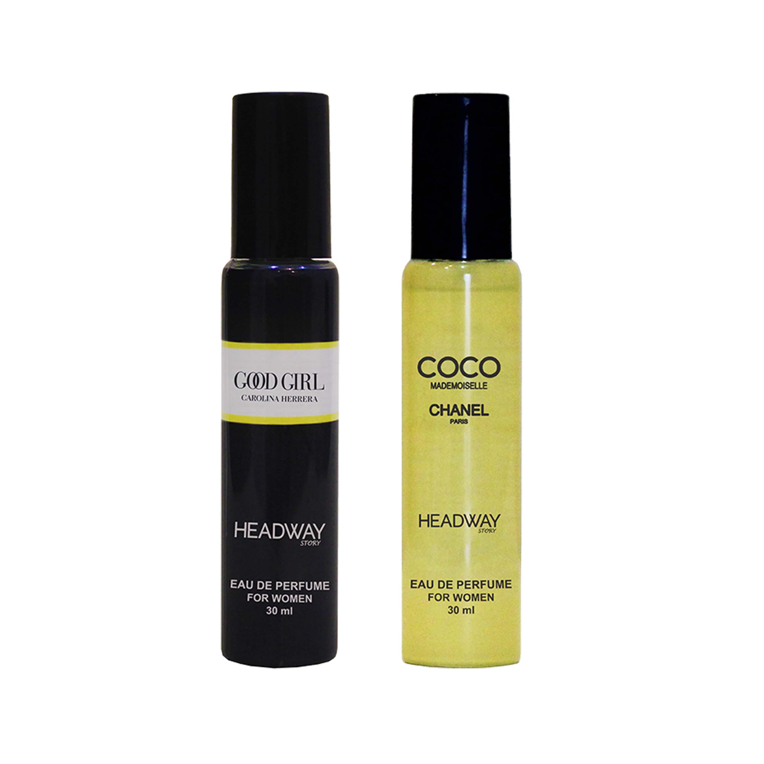 عطر جیبی زنانه هدوی استوری مدل کوکو شنل و گود گرل حجم 30 میلی لیتر مجموعه 2 عددی