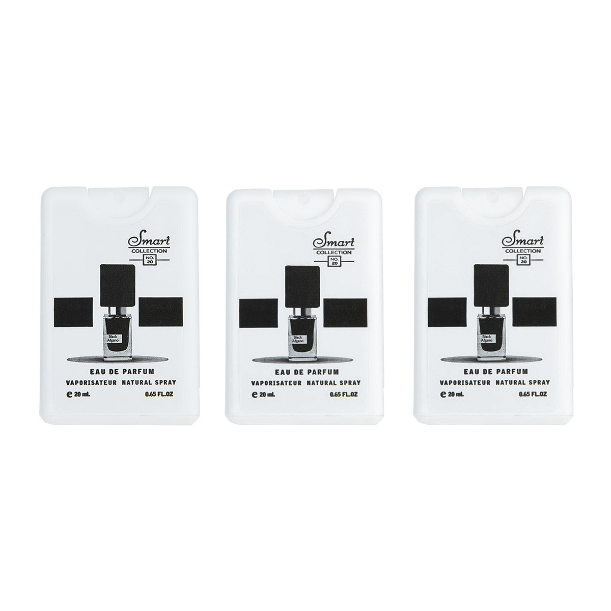 عطر جیبی مردانه اسمارت کالکشن مدل black afgano حجم 20 میلی لیتر مجموعه 3 عددی