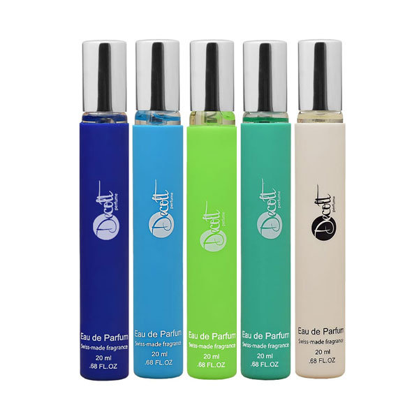 عطر جیبی مردانه دکلت مدل shervine حجم 20 میلی لیتر مجموعه 5 عددی