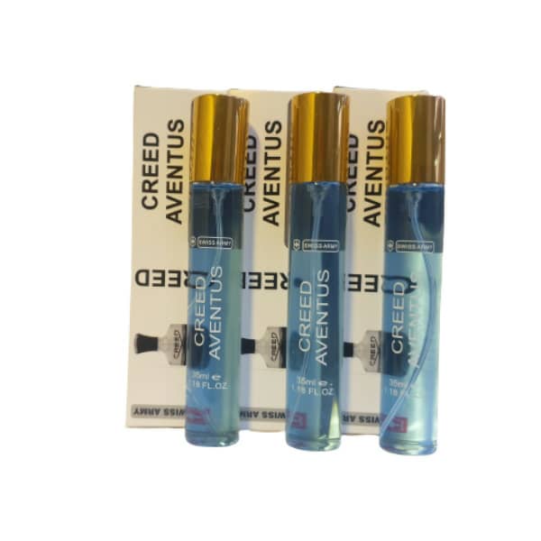 عطر جیبی مردانه سوئیس آرمی مدل creed aventus حجم 35 میلی لیتر مجموعه ۳ عددی
