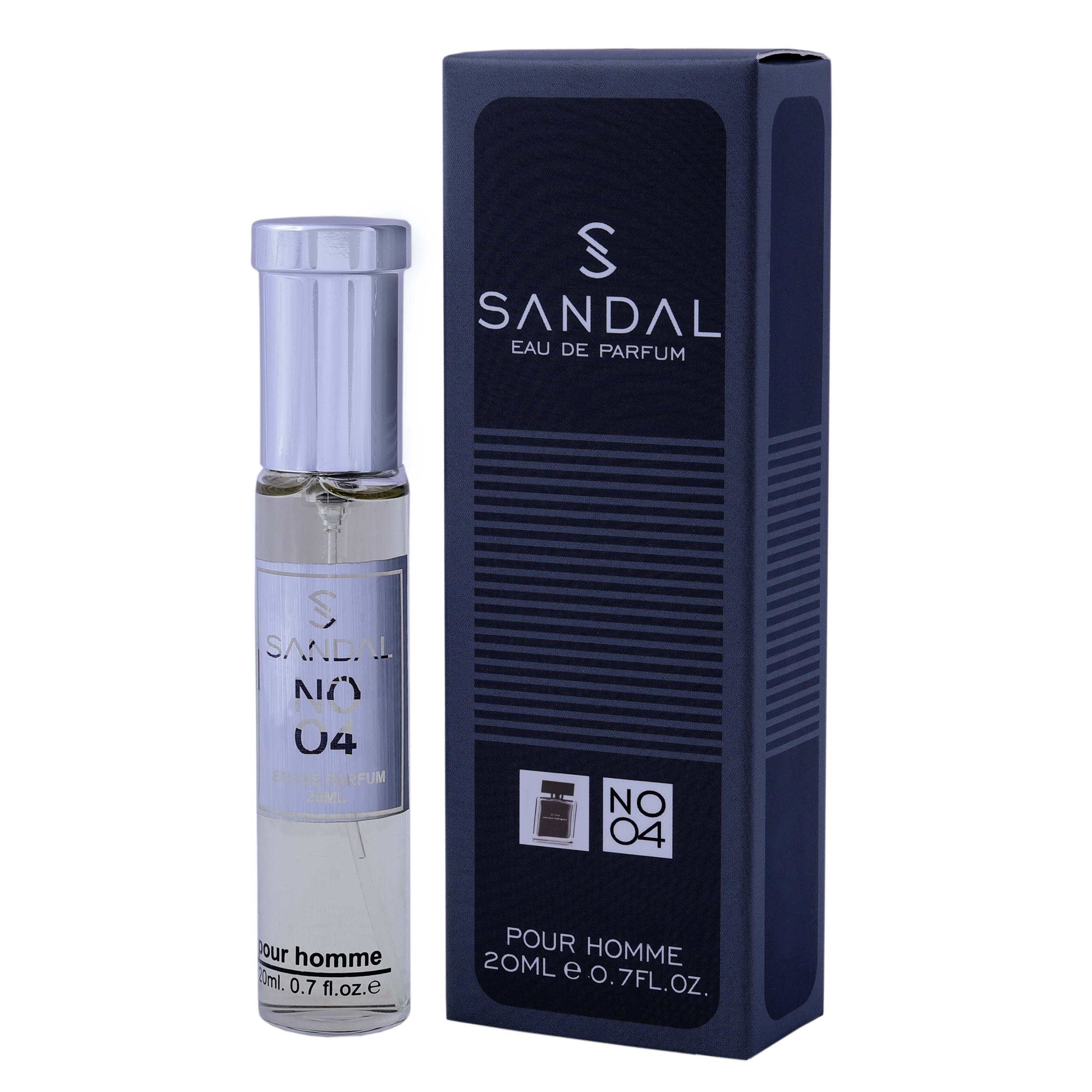 عطر جیبی مردانه صندل مدل narciso rodriquez حجم 20 میلی لیتر