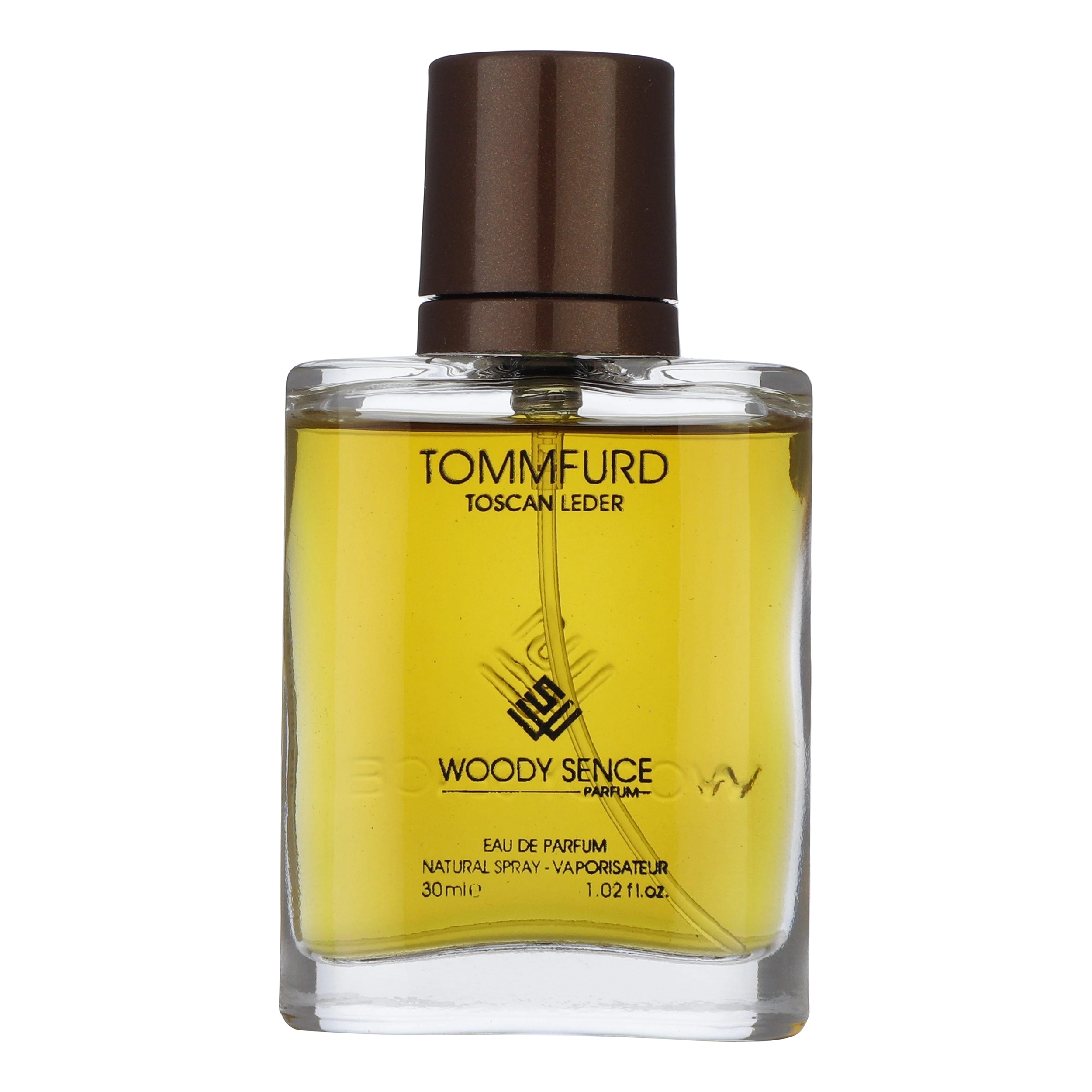 عطر جیبی مردانه وودی سنس مدل tuscan leather حجم 30 میلی لیتر