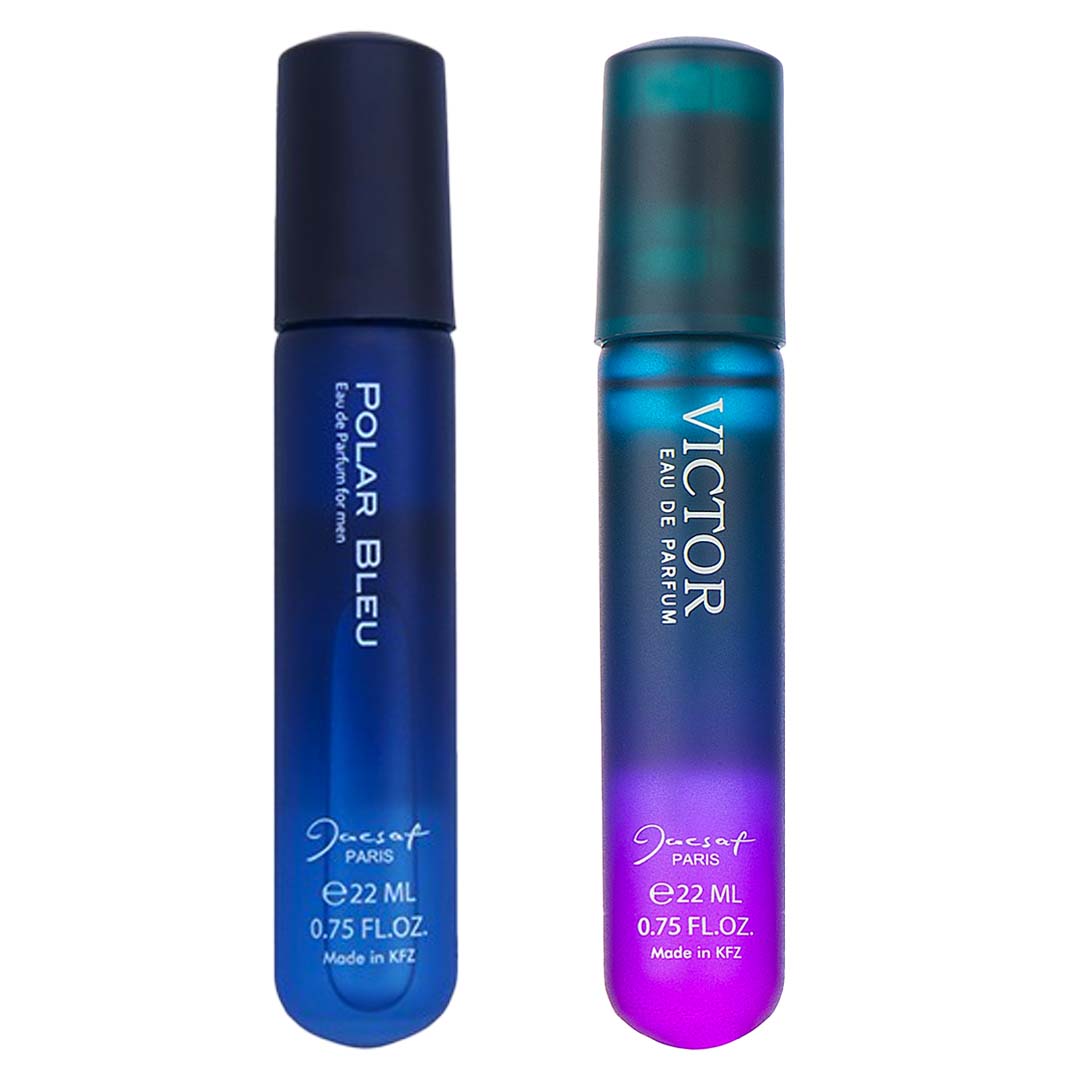 عطر جیبی مردانه ژک ساف مدل victor حجم 22 میلی لیتر به همراه عطر جیبی مردانه ژک ساف مدل polar bleu