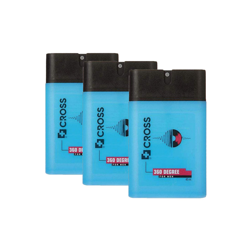 عطر جیبی مردانه کراس مدل degree 360 حجم 45 میلی لیتر مجموعه 3 عددی