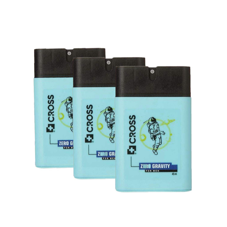 عطر جیبی مردانه کراس مدل zero graviti حجم 45 میلی لیتر مجموعه 3 عددی