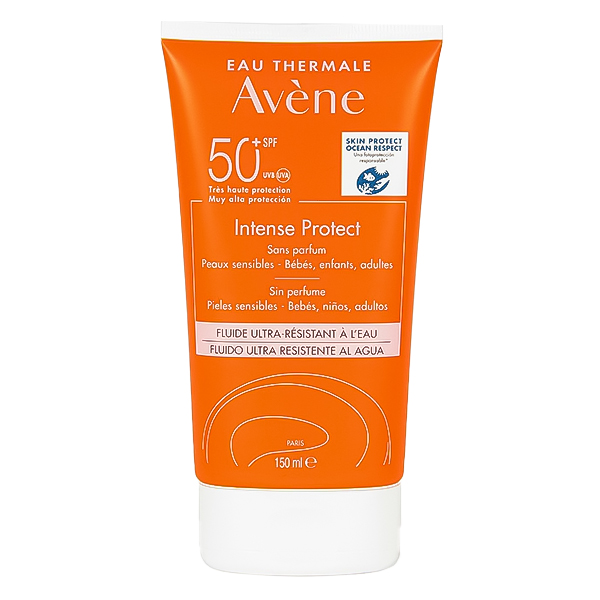 فلوئید ضد آفتاب بدون رنگ اون spf 50 مدل intense protect ‌مناسب پوست‌های حساس حجم 150 میلی‌لیتر