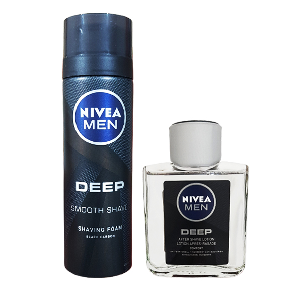 فوم اصلاح نیوآ مدل deep حجم 200 میلی لیتر به همراه افتر شیو نیوآ مدل deep حجم 100 میلی لیتر