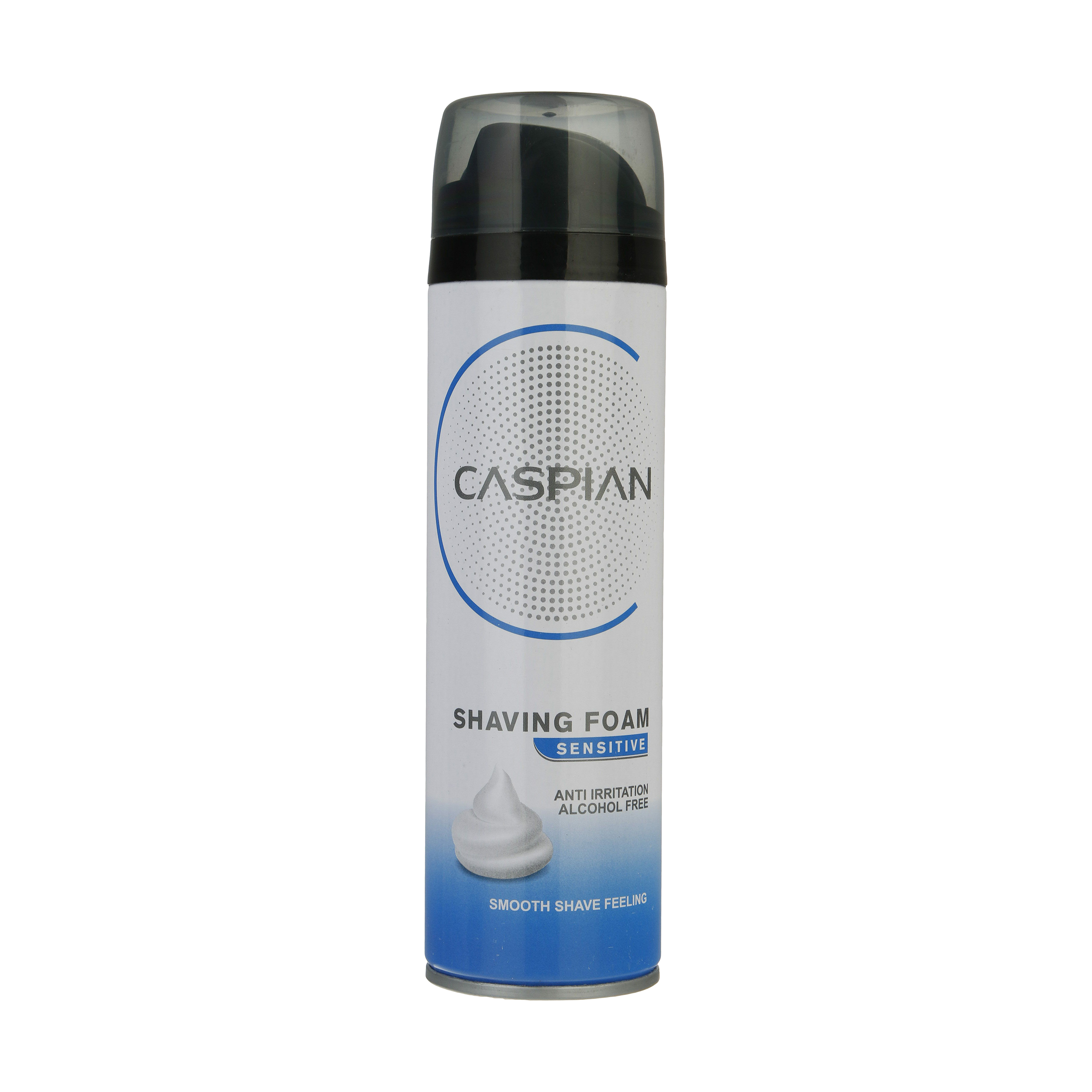 فوم اصلاح کاسپین مدل sensitive skin حجم 200 میلی لیتر