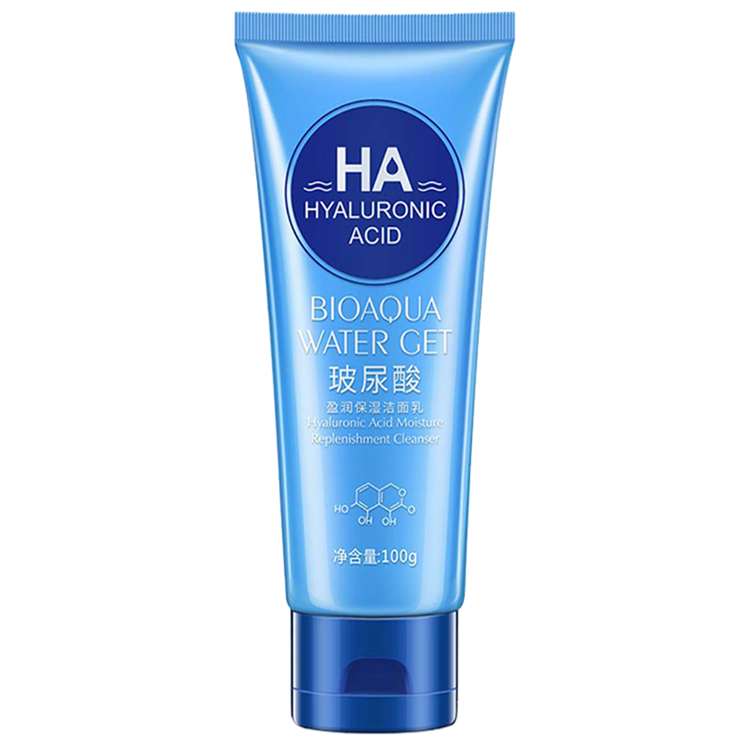 فوم شستشو صورت بایو آکوا مدل hyaluronic acid حجم 100 میلی لیتر