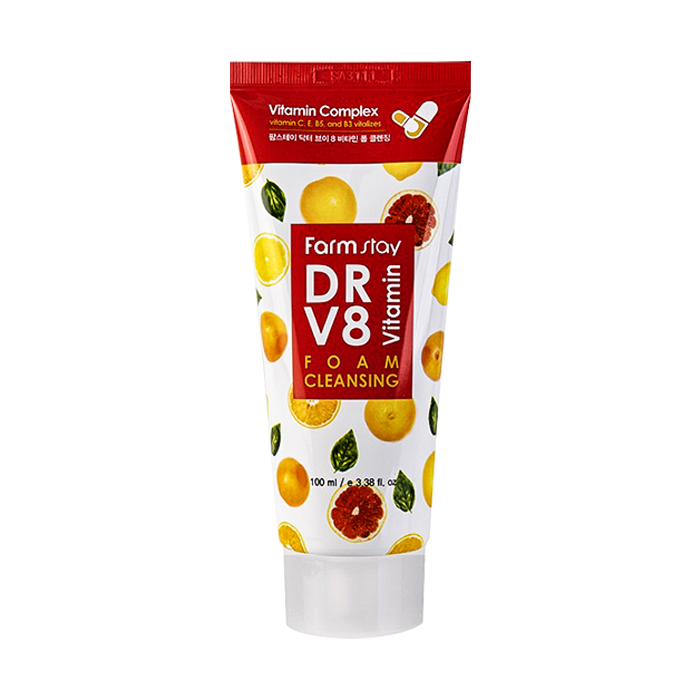 فوم شستشو صورت فارم استی مدل dr.v8 vitamin حجم 100میلی لیتر