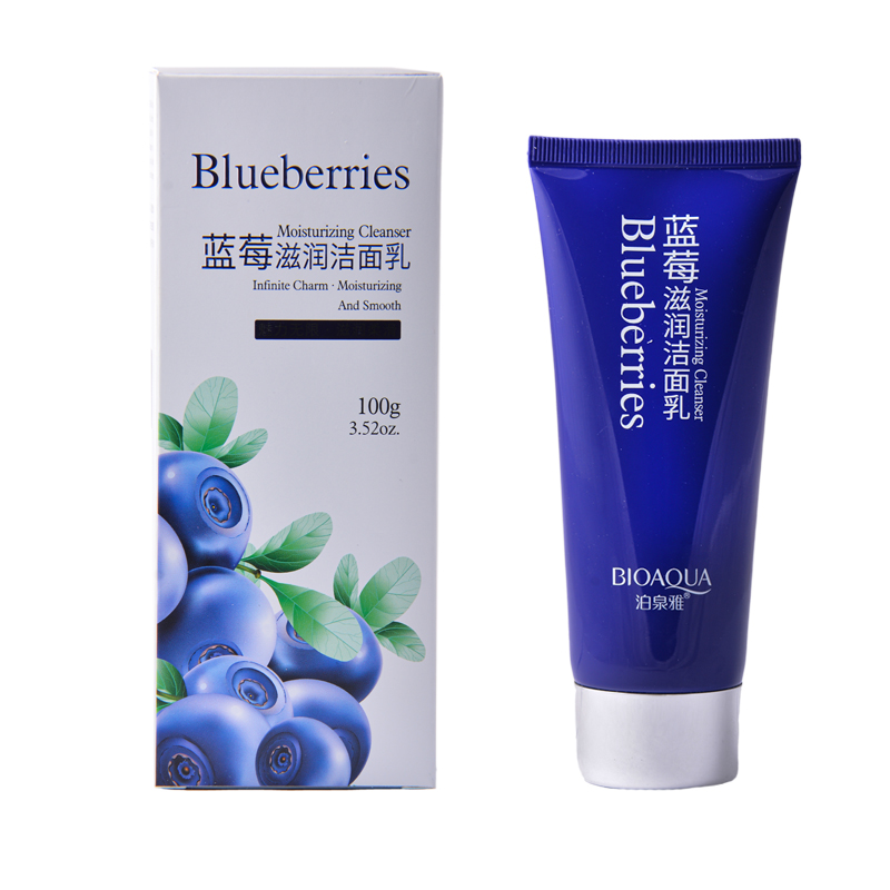 فوم پاک کننده صورت بایو آکوا مدل blueberrries حجم 100 میلی لیتر