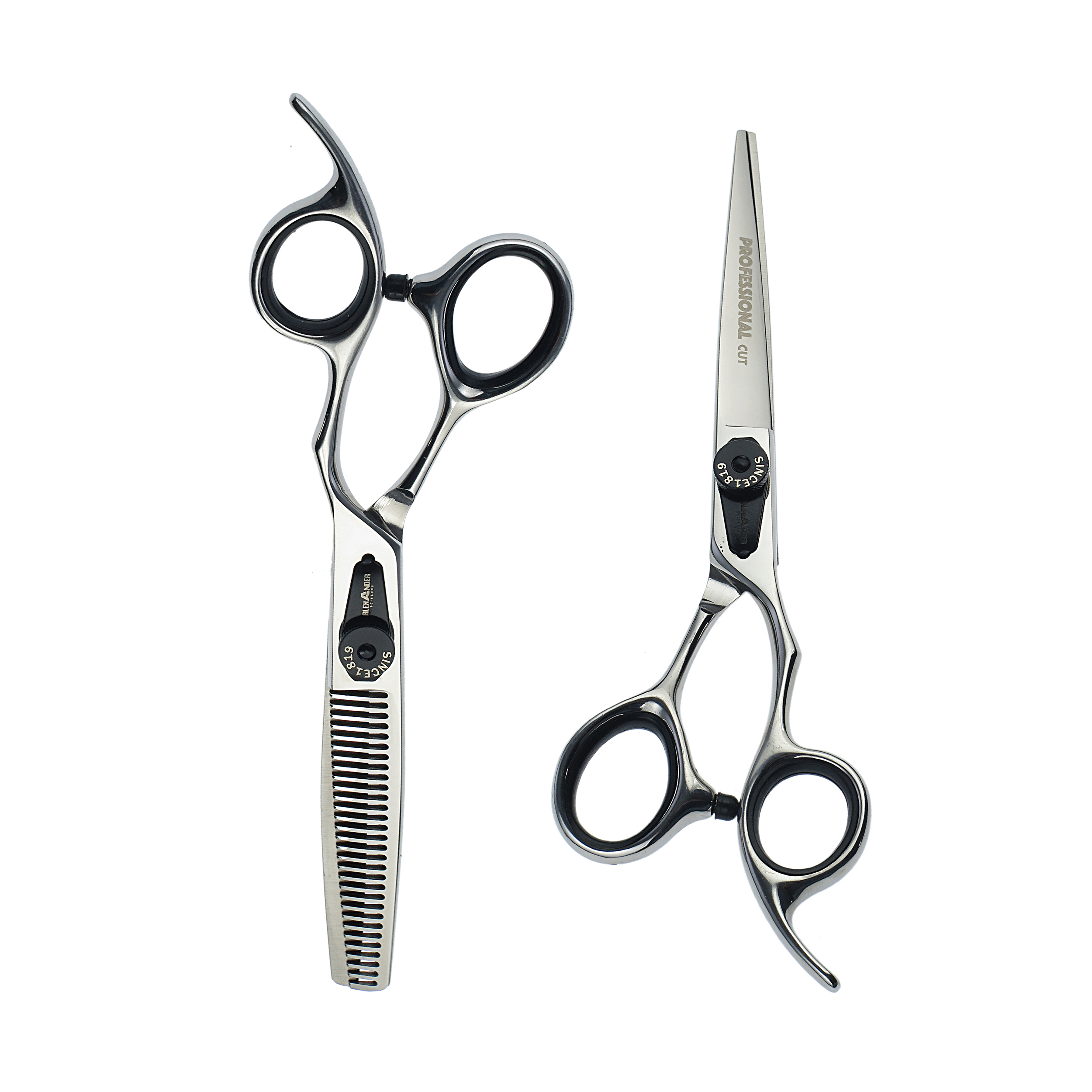 قیچی آرایشگاهی الکساندر مدل professional مجموعه 2 عددی