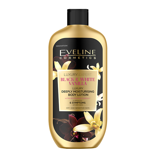 لوسیون بدن اولاین مدل black white vanilla حجم 350 میلی لیتر
