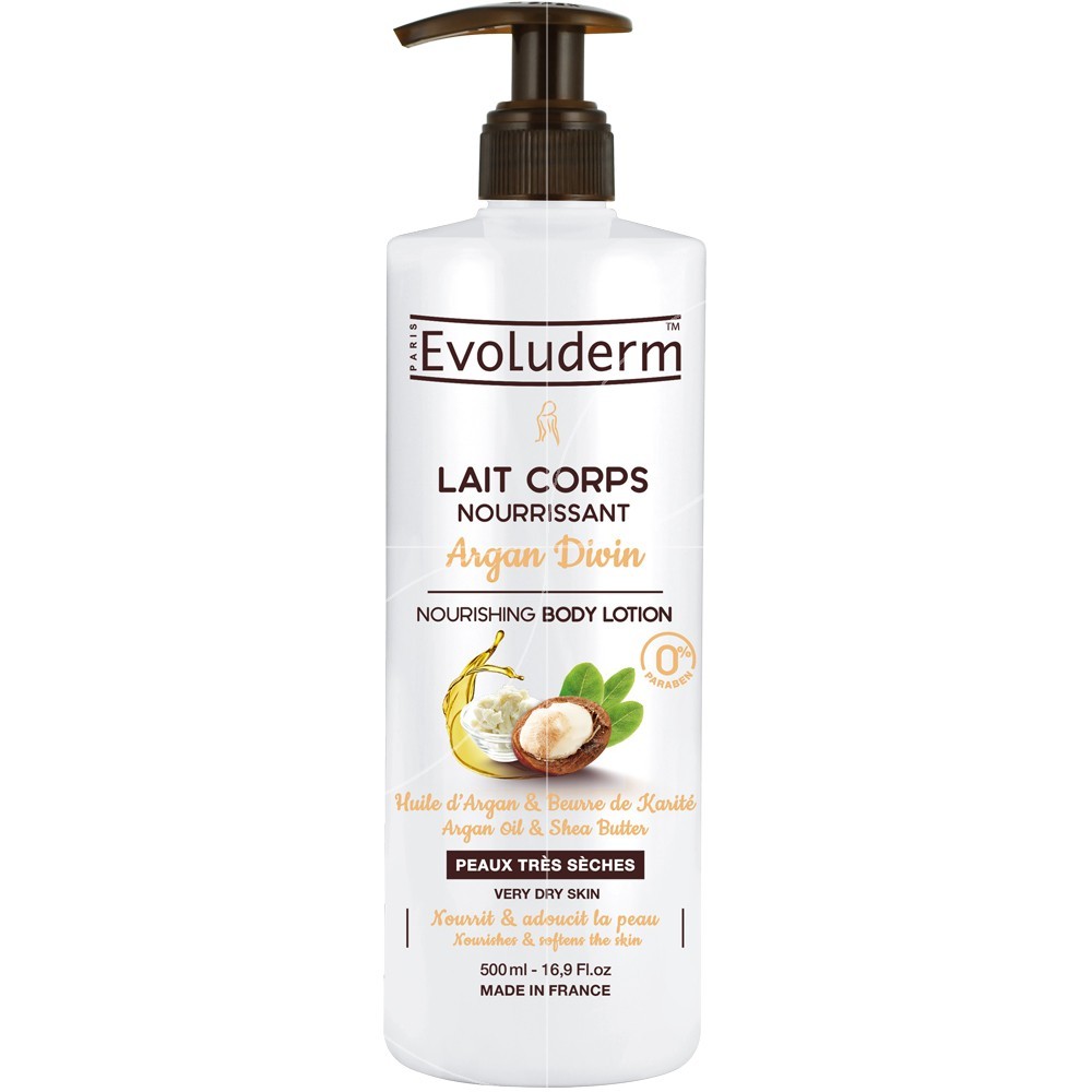 لوسیون بدن اولودرم مدل argan divin حجم 500 میلی لیتر
