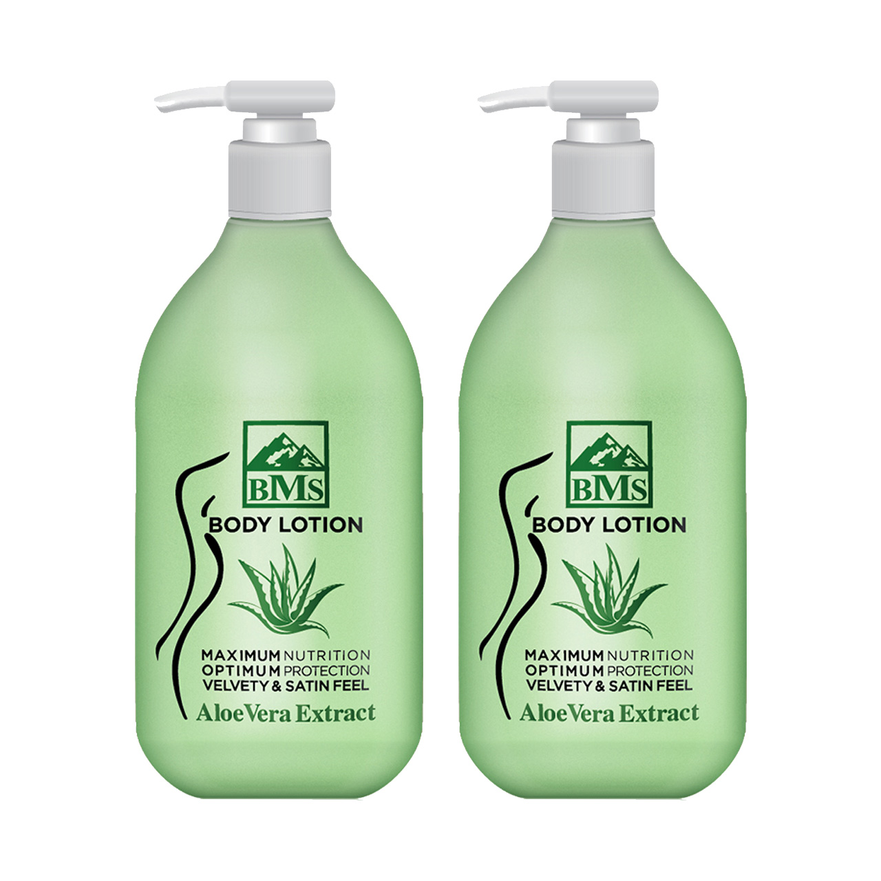 لوسیون بدن بی ام اس مدل aloe vera حجم 300 میلی لیتر مجموعه 2 عددی