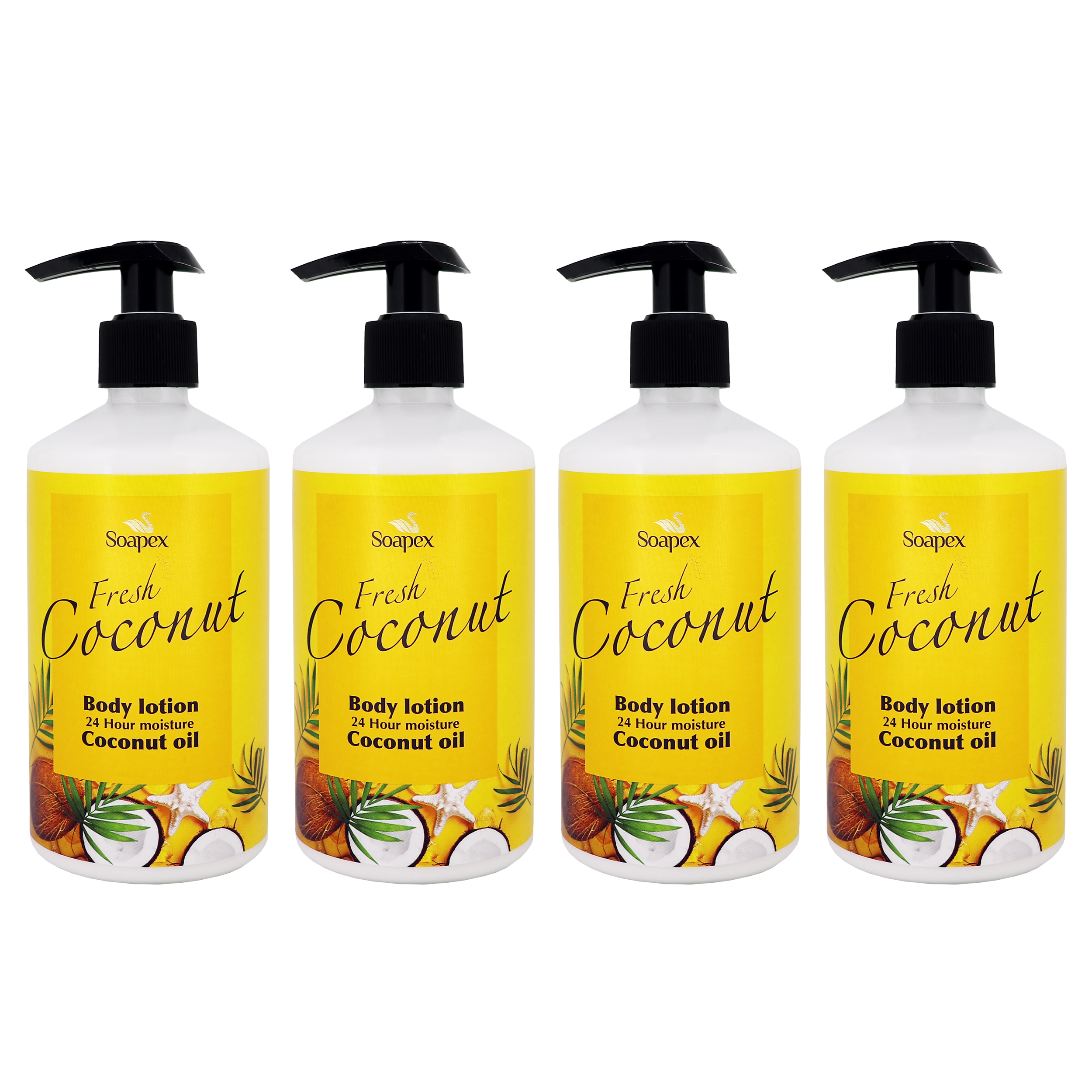 لوسیون بدن سوپکس مدل coconut oil حجم 350 میلی لیتر مجموعه 4 عددی