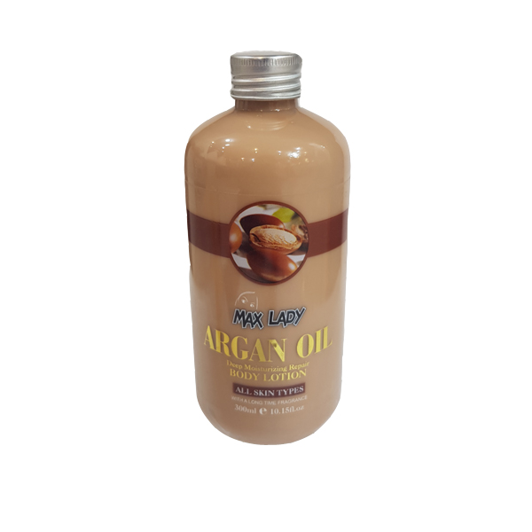 لوسیون بدن مکس لیدی مدل argan oil حجم 300 میلی لیتر